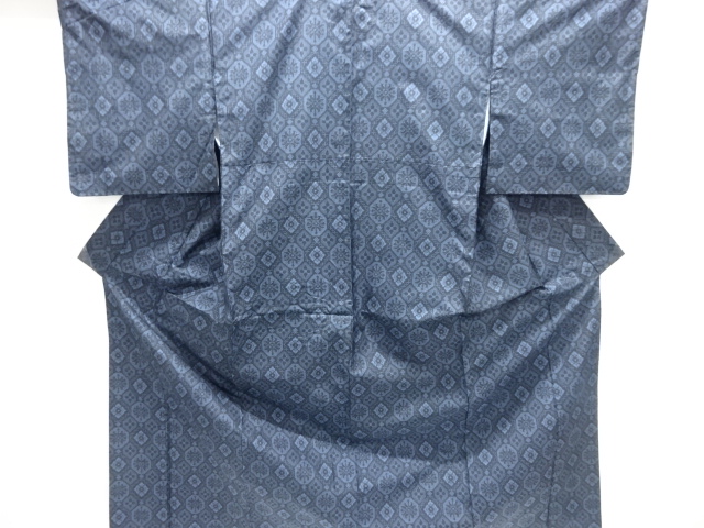 幾何学模様織り出し本場村山大島紬着物アンサンブル